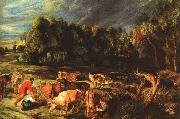 RUBENS, Pieter Pauwel Landscape with Cows oil painting on canvas